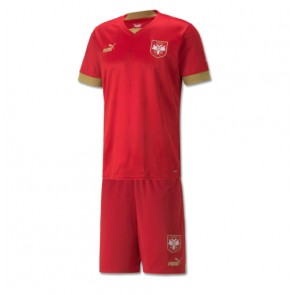 Serbia Replica Home Stadium Kit for Kids World Cup 2022 Short Sleeve (+ pants)